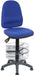 Teknik Ergo Twin Blue Fabric Operator chair with a deluxe ring kit conversion and movable footring.
