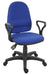 Teknik Ergo Twin Blue Fabric Operator chair with pronounced lumbar support and sturdy nylon base. With Standard armrests