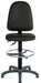Teknik Ergo Twin Black PU Fabric Operator chair with ring kit conversion and fixed footrest.
