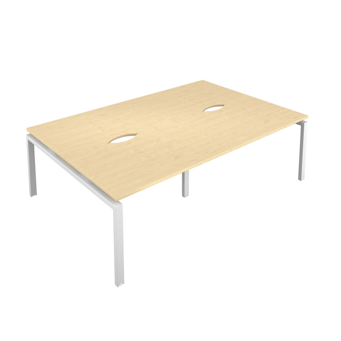 Telescopic Sliding 4 Person Maple Bench With Cut Out 1200 X 600 Silver