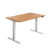 Economy Sit Stand Desk 1600 X 800 Nova Oak With White  Frame