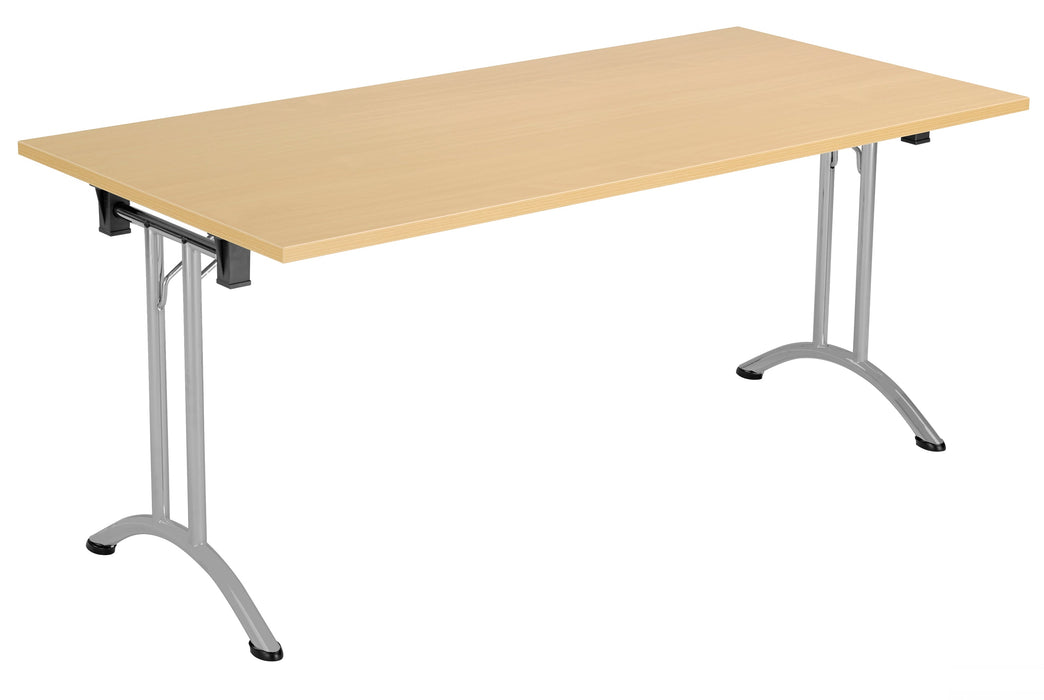 One Union Rectangular Folding Table 1600 X 800 Silver Nova Oak