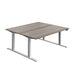 Economy Back To Back Sit Stand Desk (FSC) | 1800 X 800 | Grey Oak/White