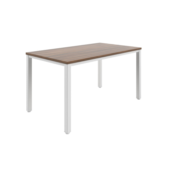 Fraction Infinity Meeting Table 140 X 80 Dark Walnut White Legs