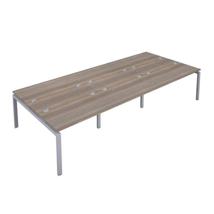 Telescopic 6 Person Grey Oak Bench With Cable Port 1200 X 600 White