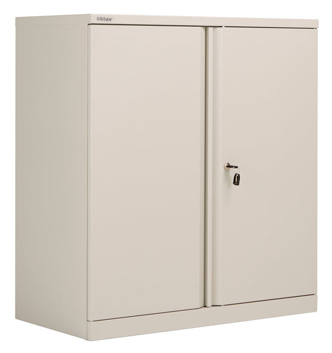 Bisley Essentials Steel Double Door Goose Grey Cupboard 1015