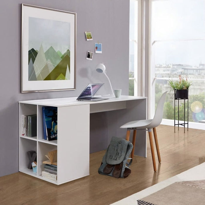 FMD Desk with Side Shelves 117x72,9x73,5 cm White