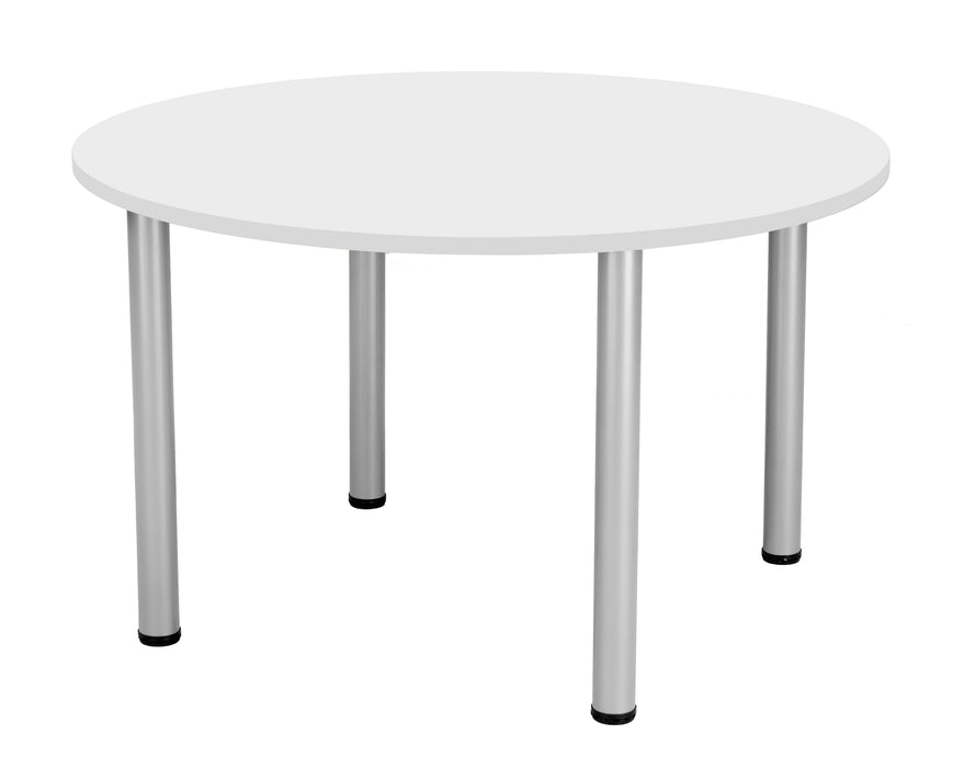 One Fraction Plus Circular Meeting Table 1200 White