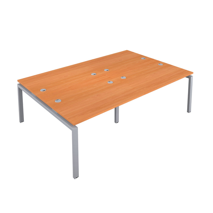 Telescopic 4 Person Beech Bench With Cable Port 1200 X 600 White