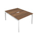 Telescopic Sliding 2 Person Walnut Bench With Cut Out 1200 X 600 Silver