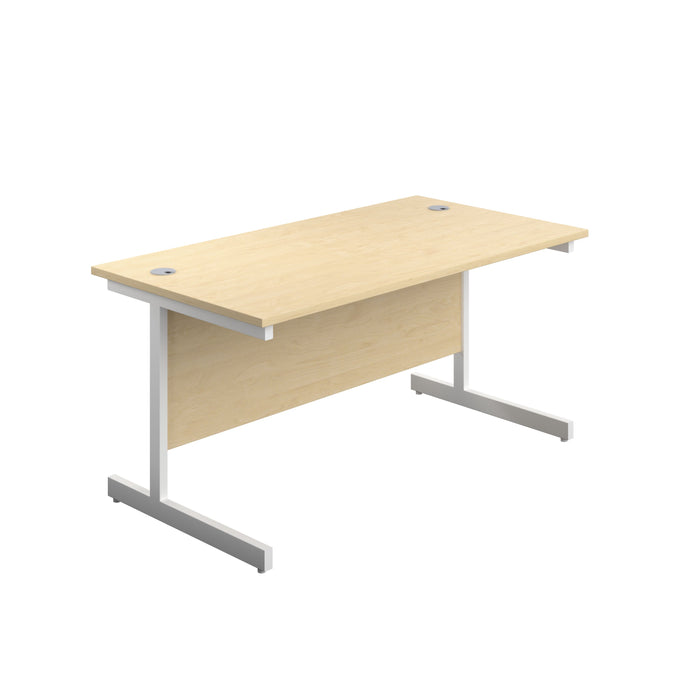 Single Upright Maple Rectangular Desk 1200 X 800 White