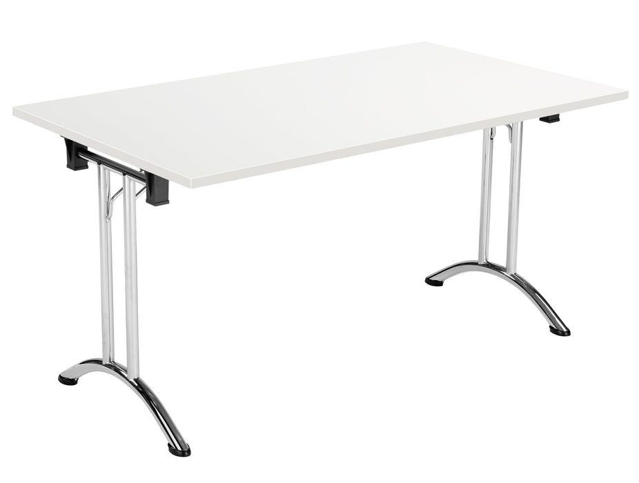 One Union Rectangular Folding Table 1400 X 800 Chrome White