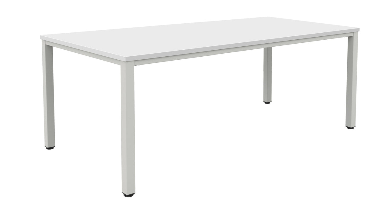 Fraction Infinity Meeting Table 180 X 80 White Silver Legs