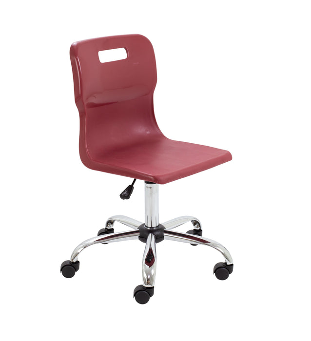 Titan Swivel Senior Chair Burgundy Castors