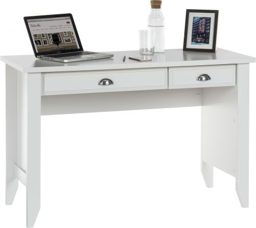 Teknik Soft White Effect Laptop Home Office Study Desk With Stationery And Keyboard Drawer - image 2