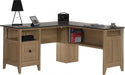 Teknik L-Shaped Executive Desk With Dover Oak Finish and Stylish Slate Coloured Desktop - image 2
