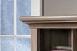 Teknik Louvre Hutch Desk in a Salt Oak Finish with Slide Out Keyboard/Mouse Shelf Multiple Storage Cubbyholes Within Hutch and Filer Drawer - image 4