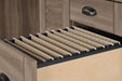 Teknik Louvre Hutch Desk in a Salt Oak Finish with Slide Out Keyboard/Mouse Shelf Multiple Storage Cubbyholes Within Hutch and Filer Drawer - image 5