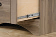 Teknik Louvre Hutch Desk in a Salt Oak Finish with Slide Out Keyboard/Mouse Shelf Multiple Storage Cubbyholes Within Hutch and Filer Drawer - image 6