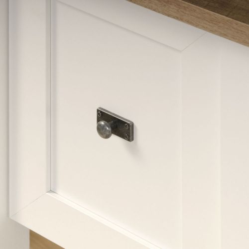 Teknik Shaker Style Desk In Soft White Contrasting Lintel Oak Accent Desktop One Letter Sized Filing Drawer And Shelf Storage - image 7