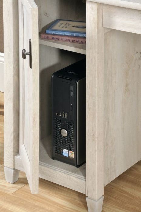 Teknik Chalked Wood Computer Desk with Chalked effect Chestnut Finish Two Storage Drawers Flip Down Keyboard Drawer and Vertical Storage Area - image 5