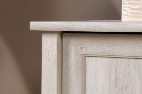 Teknik Chalked Wood Computer Desk with Chalked effect Chestnut Finish Two Storage Drawers Flip Down Keyboard Drawer and Vertical Storage Area - image 9