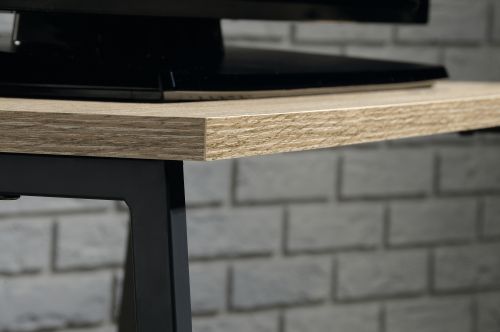 Teknik Industrial Style TV Stand with Durable Black Metal Frame and Charter Oak Effect Shelves and Room for 36in TV - image 4