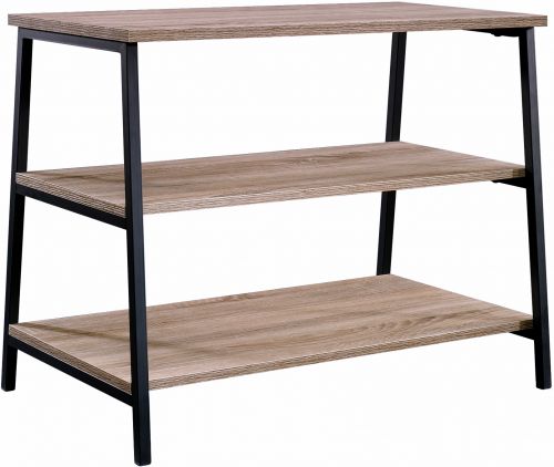 Teknik Industrial Style TV Stand with Durable Black Metal Frame and Charter Oak Effect Shelves and Room for 36in TV - image 6