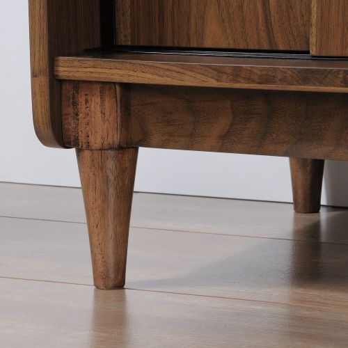 Teknik Hampstead Park Wide Bookcase Grand Walnut Effect Finish Two Fixed Display Shelves One Adjustable Shelf Sliding Doors and Sturdy Wooden F - image 7
