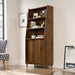 Teknik Hampstead Park Wide Bookcase Grand Walnut Effect Finish Two Fixed Display Shelves One Adjustable Shelf Sliding Doors and Sturdy Wooden F
