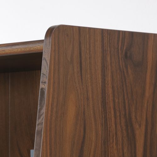 Teknik Hampstead Park Narrow Bookcase Grand Walnut Effect Finish Two Fixed Display Shelves Two file Drawers and Sturdy Wooden Feet - image 4