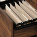 Teknik Hampstead Park Narrow Bookcase Grand Walnut Effect Finish Two Fixed Display Shelves Two file Drawers and Sturdy Wooden Feet - image 6