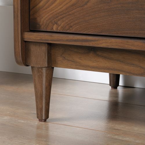 Teknik Hampstead Park Narrow Bookcase Grand Walnut Effect Finish Two Fixed Display Shelves Two file Drawers and Sturdy Wooden Feet - image 9