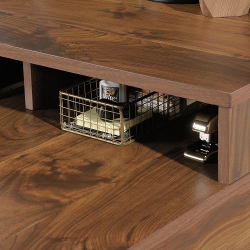 Teknik Clifton Place L-Shaped Executive Desk Grand Walnut Effect Finish Flip Down Keyboard Shelf Two File Drawers Three Storage Drawers Cubby S - image 12