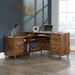 Teknik Clifton Place L-Shaped Executive Desk Grand Walnut Effect Finish Flip Down Keyboard Shelf Two File Drawers Three Storage Drawers Cubby S - image 2