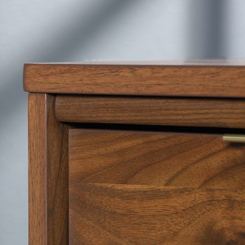 Teknik Clifton Place L-Shaped Executive Desk Grand Walnut Effect Finish Flip Down Keyboard Shelf Two File Drawers Three Storage Drawers Cubby S - image 6