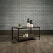 Teknik Industrial Style Coffee Table Smoked Oak EffectSmoked Oak Effect Durable Black Metal Frame Open Shelving