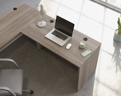 Teknik Affiliate 1200600 Desk in a Hudson Elm effect finish, two grommet holes for cord management - image 4
