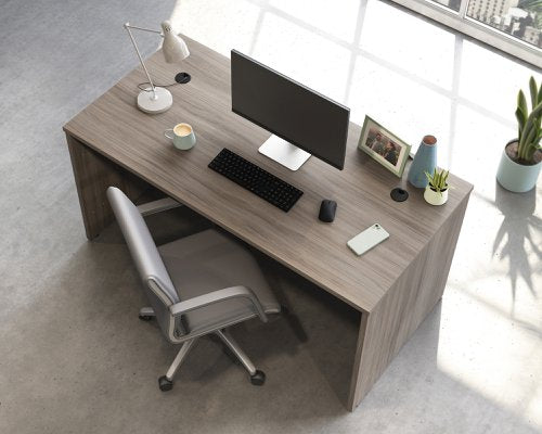 Teknik Affiliate 1500750 Desk in a Hudson Elm effect finish two grommet holes for cord management - image 6