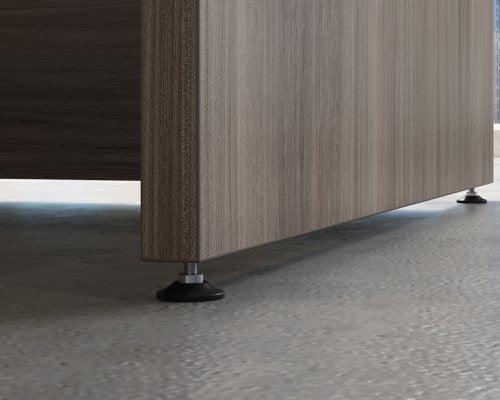 Teknik Affiliate 1500870 Bow Front Desk in a Hudson Elm effect finish two grommet holes for cord management - image 6