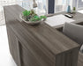 Teknik Affiliate 1800 Low Reception Hutch in a Hudson Elm effect finish, two open storage cubbies for clutter free display - image 5