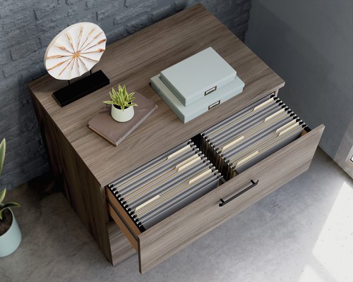 Teknik Affiliate Lateral File Unit in a Hudson Elm effect finish, durable two spacious file lockable drawers - image 7