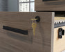 Teknik Affiliate 3 Drawer Mobile Pedestal in a Hudson Elm effect finish, two small drawers, one larger spacious filer lockable drawer - image 4