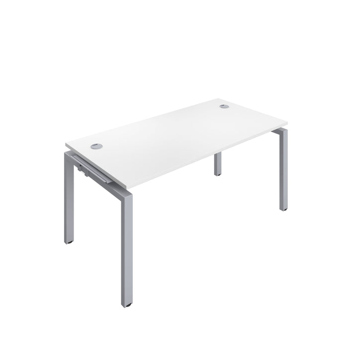 Telescopic 1 Person White Bench Extension With Cable Port 1200 X 600 White