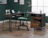 Teknik Canyon Lane L- Shaped Desk Brew Oak effect durable 1in thick desktop filing drawers 360 degree all round finish