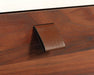 Teknik Avon Leather Handled Wall Desk Pearl Oak space saving hanging design flip down door, shelf leather pull and tack board - image 4
