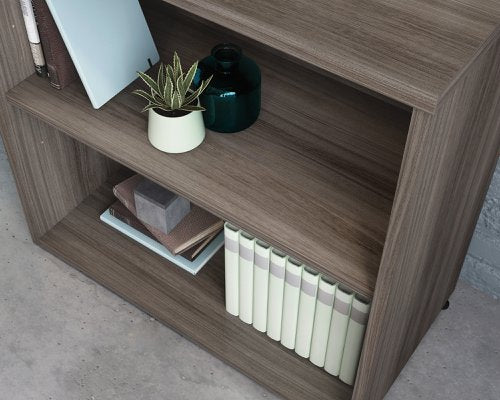 Teknik Affiliate 2 Shelf Bookcase in a Hudson Elm effect finish, display storage with one adjustable shelf - image 3
