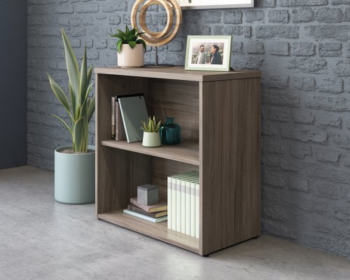 Teknik Affiliate 2 Shelf Bookcase in a Hudson Elm effect finish, display storage with one adjustable shelf