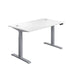 Economy Sit Stand Desk 1400 X 800 White With Silver Frame