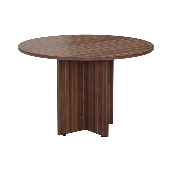 Round Meeting Table 1100Mm Dark Walnut